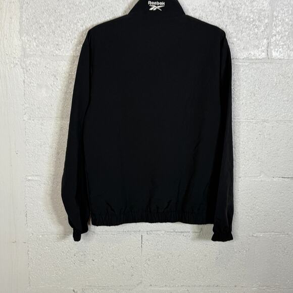 Reebok Men's Retro Colorblocked Quarter-Zip Popover - Black/gray/white large - Picture 6 of 6